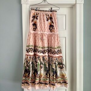 Farm Rio Dream Garden Pink Maxi Skirt